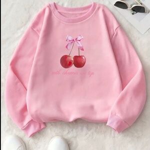 Punk coquette cherry crewneck sweater